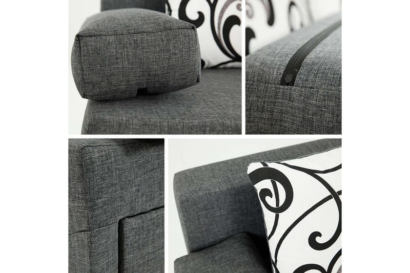 Skatteg Bäddsoffa med Sittpuff - Svart|Grå - Möbler - Soffa - Bäddsoffa - Bäddsoffa längsbäddad