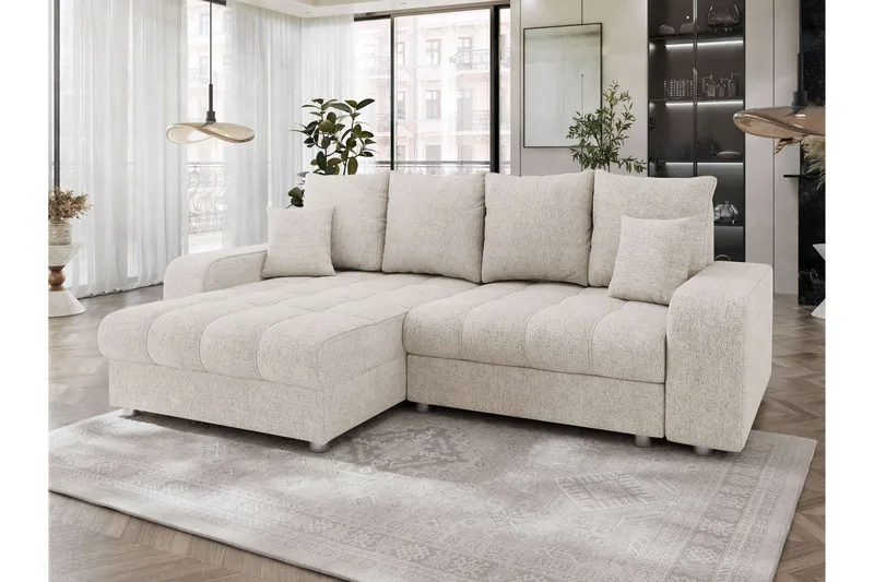 Smolmark Bäddsoffa med Divan 3-sits - Beige - Möbler - Soffa - Bäddsoffa - Bäddsoffa divan
