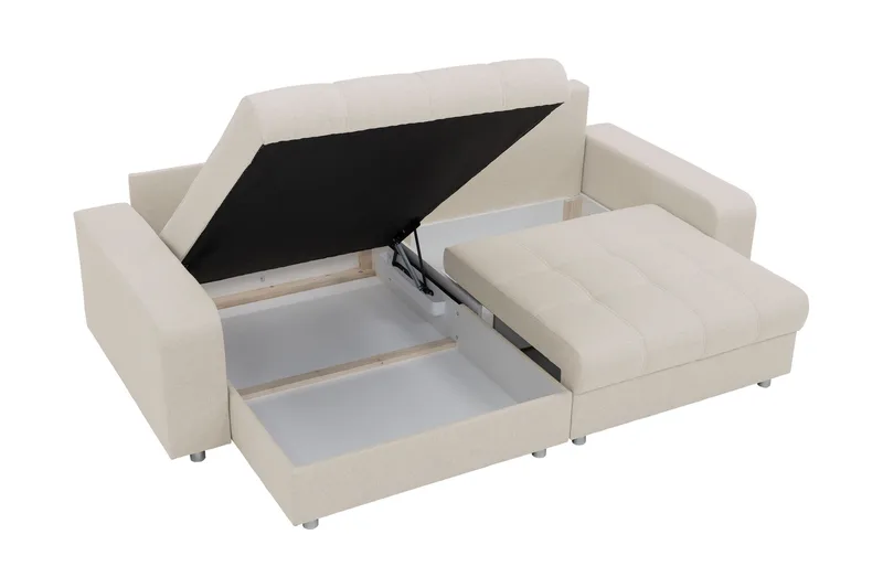 Smolmark Bäddsoffa med Divan 3-sits - Beige - Möbler - Soffa - Bäddsoffa - Bäddsoffa divan