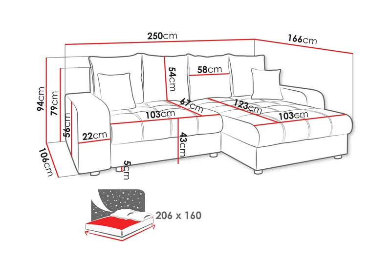 Smolmark Bäddsoffa med Divan 3-sits - Beige - Möbler - Soffa - Bäddsoffa - Bäddsoffa divan
