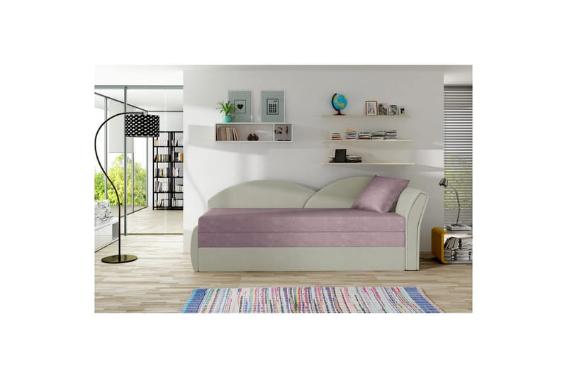 Soffa Eltap Aga 218x80x77 cm - Soro 61, Nubuk 21, Rosa, Beige, Höger - Möbler - Soffa - Bäddsoffa - 3 sits bäddsoffa