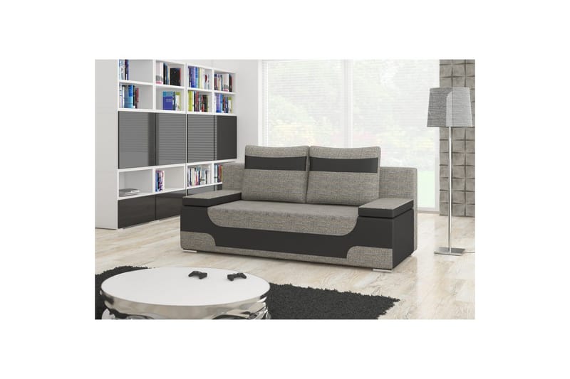 Soffa Eltap Area 200x90x92 cm - Berlin 01, Mjuk 11, Grå, Svart - Möbler - Soffa - Bäddsoffa - 3 sits bäddsoffa