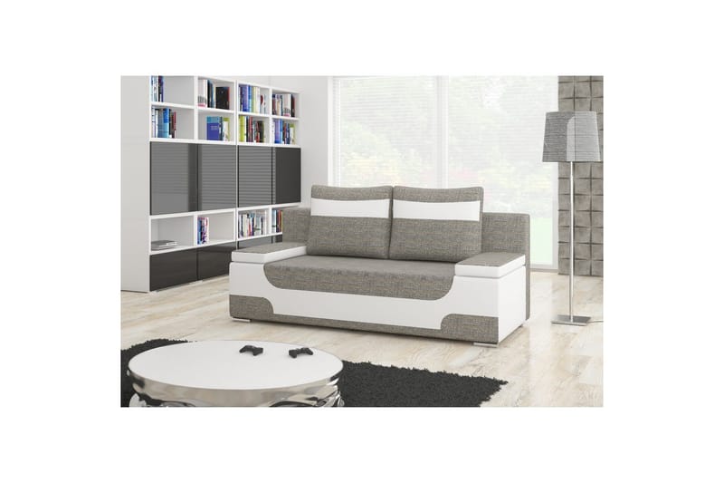 Soffa Eltap Area 200x90x92 cm - Berlin 01, Mjuk 17, Grå, Vit - Möbler - Soffa - Bäddsoffa - 3 sits bäddsoffa