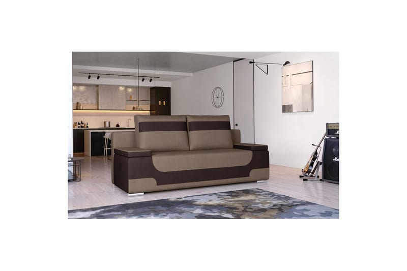 Soffa Eltap Area 200x90x92 cm - Monolith 09, Monolith 29, Mörk beige, Brun - Möbler - Soffa - Bäddsoffa - 3 sits bäddsoffa