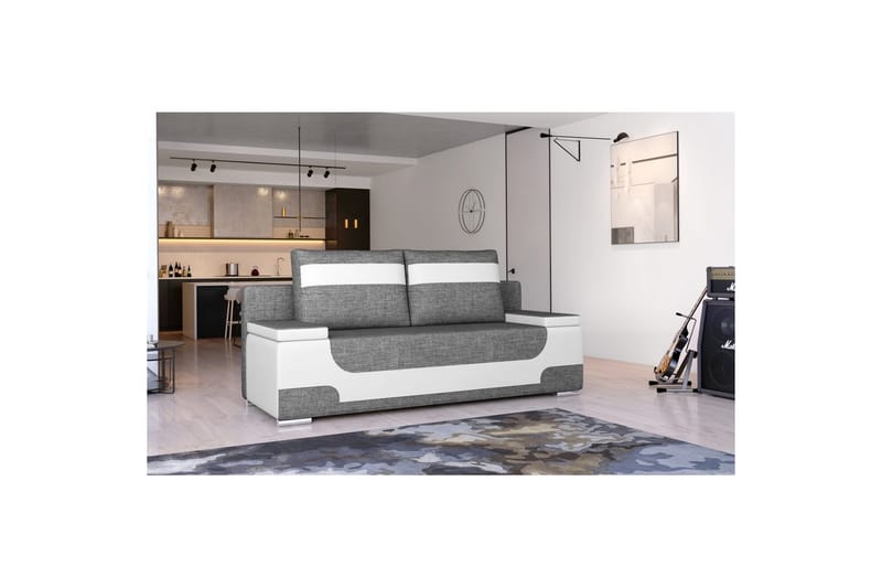 Soffa Eltap Area 200x90x92 cm - Sawana 05, Soft 17, Grå, Vit - Möbler - Soffa - Bäddsoffa - 3 sits bäddsoffa
