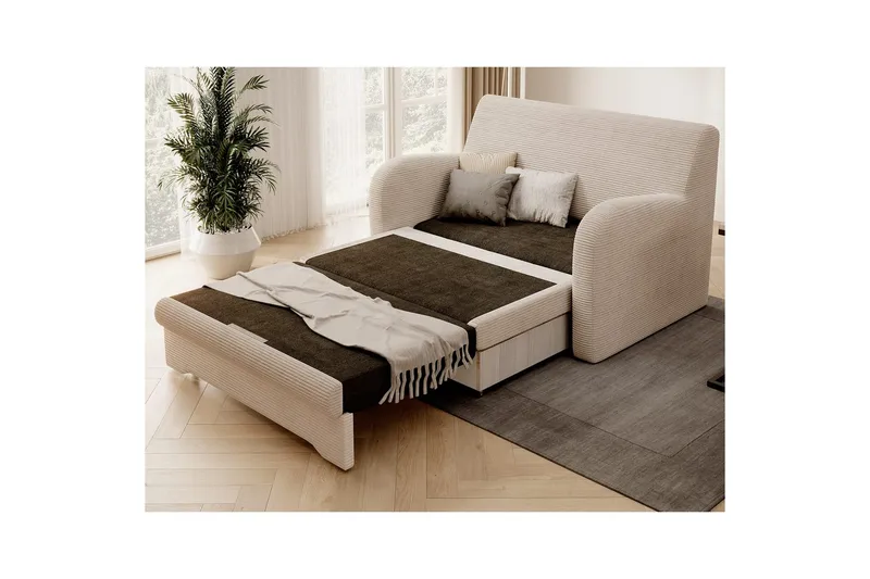 Soffa Eltap Ario 130x85x103 cm - Jarell 18, Ljusbeige - Möbler - Soffa - Bäddsoffa - 2 sits bäddsoffa