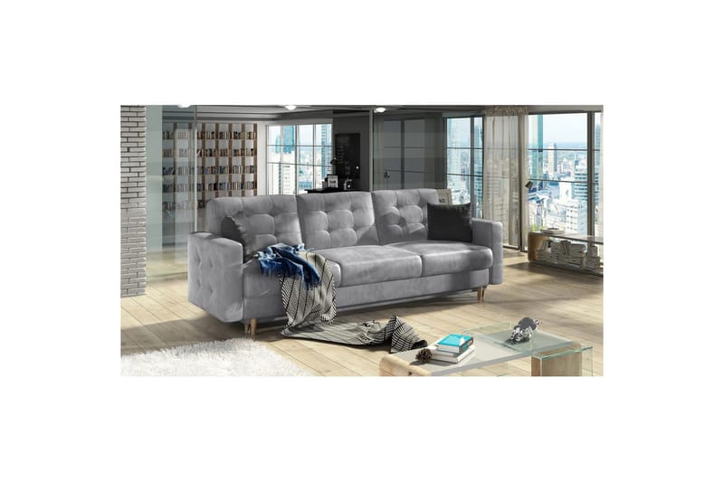 Soffa Eltap Asgard 233x93x92 cm - Monolith 84, Monolith 97, Ljusgrå, Mörkgrå - Möbler - Soffa - Bäddsoffa - 3 sits bäddsoffa