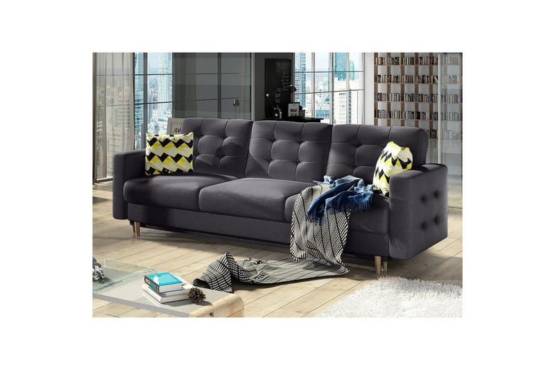 Soffa Eltap Asgard 233x93x92 cm - Sawana 05, Grå - Möbler - Soffa - Bäddsoffa - 3 sits bäddsoffa