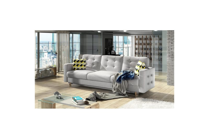 Soffa Eltap Asgard 233x93x92 cm - Sawana 21, Zigzag 53, Grå, Mönster - Möbler - Soffa - Bäddsoffa - 3 sits bäddsoffa