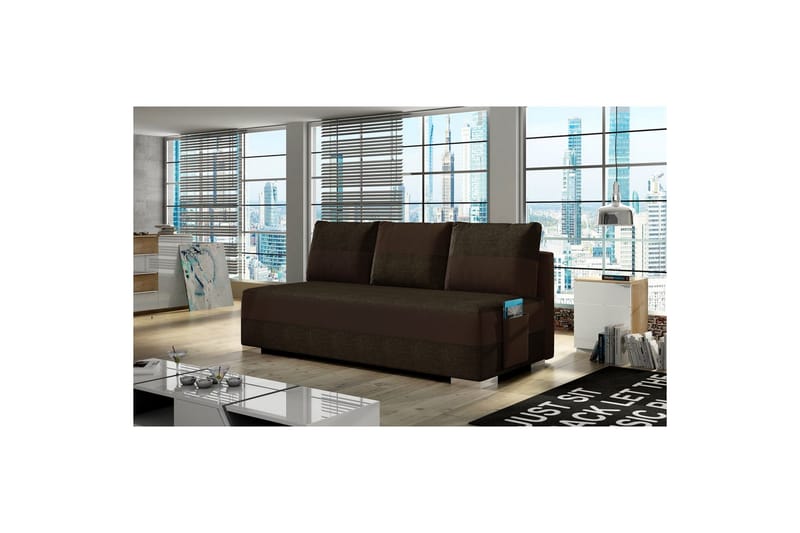 Soffa Eltap Atila 200x83x92 cm - Sawana 16, Soft 66, Brun, Mörkbrun - Möbler - Soffa - Bäddsoffa - 3 sits bäddsoffa