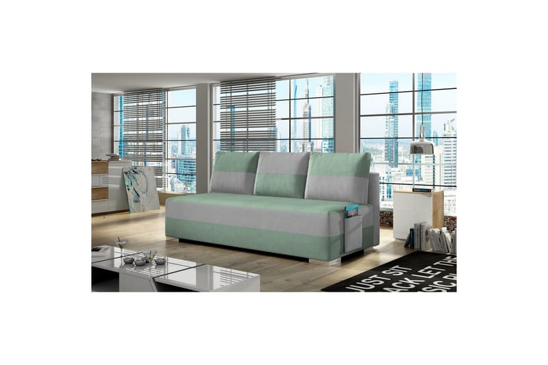 Soffa Eltap Atila 200x83x92 cm - Soro 34, Soro 83, Grön, Vit - Möbler - Soffa - Bäddsoffa - 3 sits bäddsoffa