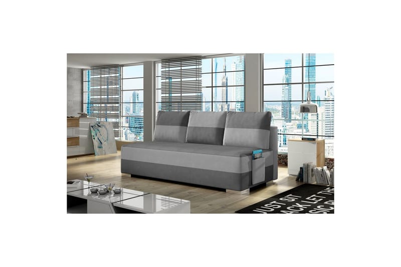 Soffa Eltap Atila 200x83x92 cm - Soro 93, Soro 83, Grå, Vit - Möbler - Soffa - Bäddsoffa - 3 sits bäddsoffa