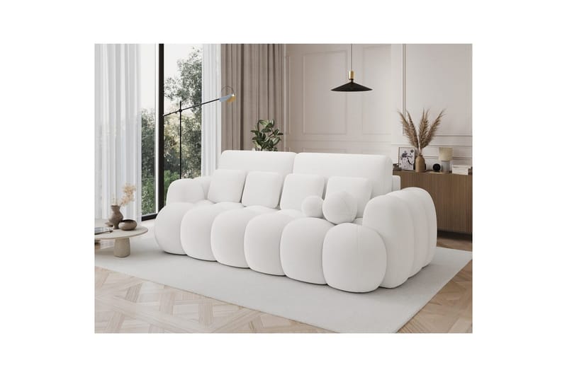 Soffa Eltap Cotonn 256x105x119 cm - Paolli 01, Vit - Möbler - Soffa - Bäddsoffa - 3 sits bäddsoffa