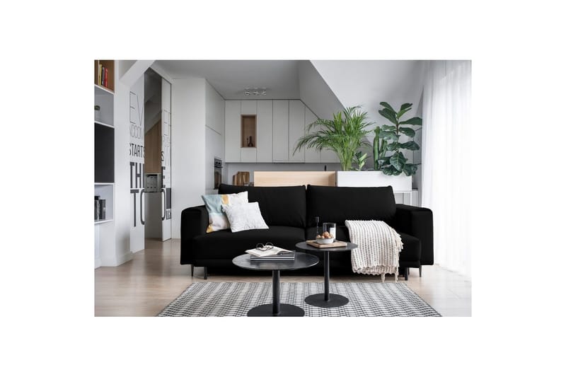Soffa Eltap Dalia 248x84x95 cm, Velvetmat 10, Svart