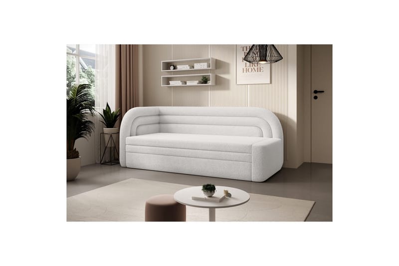 Soffa Eltap Fabillo 223x86x80 cm - Royal 01, Vit, Vänster - Möbler - Soffa - Bäddsoffa - 3 sits bäddsoffa