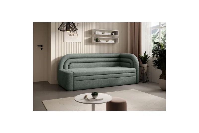 Soffa Eltap Fabillo 223x86x80 cm - Touch 100, Grön, Höger - Möbler - Soffa - Bäddsoffa - 4 sits bäddsoffa