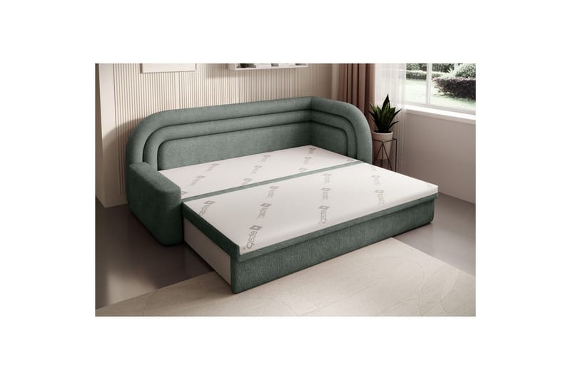 Soffa Eltap Fabillo 223x86x80 cm - Touch 100, Grön, Höger - Möbler - Soffa - Bäddsoffa - 4 sits bäddsoffa