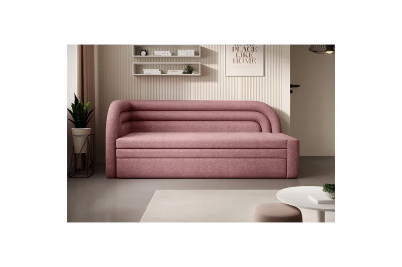 Soffa Eltap Fabillo 223x86x80 cm - Touch 24, Rosa, Vänster - Möbler - Soffa - Bäddsoffa - 4 sits bäddsoffa