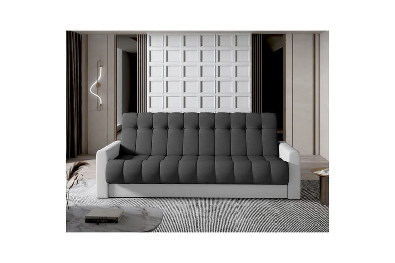Soffa Eltap Garett 212x85x90 cm - Sawana 05, Soft 17, Grå, Vit - Möbler - Soffa - Bäddsoffa - 3 sits bäddsoffa