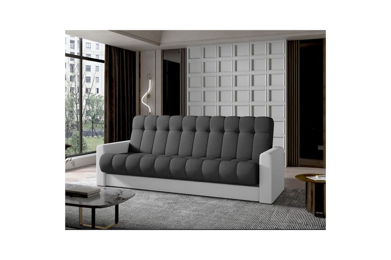 Soffa Eltap Garett 212x85x90 cm - Sawana 05, Soft 17, Grå, Vit - Möbler - Soffa - Bäddsoffa - 3 sits bäddsoffa