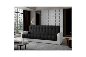 Soffa Eltap Garett 212x85x90 cm - Sawana 14, Soft 17, Svart, Vit - Möbler - Soffa - Bäddsoffa - 3 sits bäddsoffa