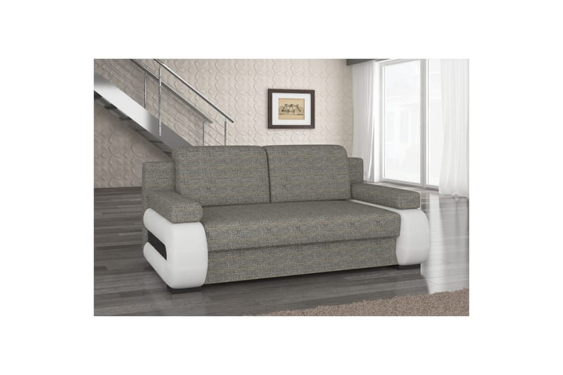 Soffa Eltap Laura 202x79x84 cm - Berlin 01, Soft 17, Grå, Vit - Möbler - Soffa - Bäddsoffa - 3 sits bäddsoffa