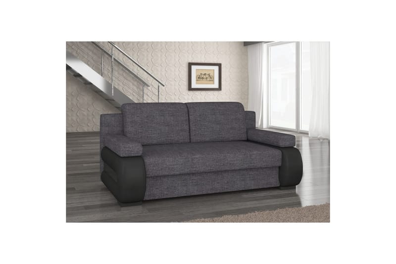Soffa Eltap Laura 202x79x84 cm - Sawana 05, Soft 11, Grå, Svart - Möbler - Soffa - Bäddsoffa - 3 sits bäddsoffa