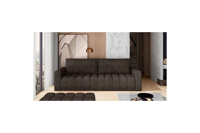 Soffa Eltap Lazaro 247x97x92 cm - Dora 28, Mörkbrun - Möbler - Soffa - Bäddsoffa - 3 sits bäddsoffa