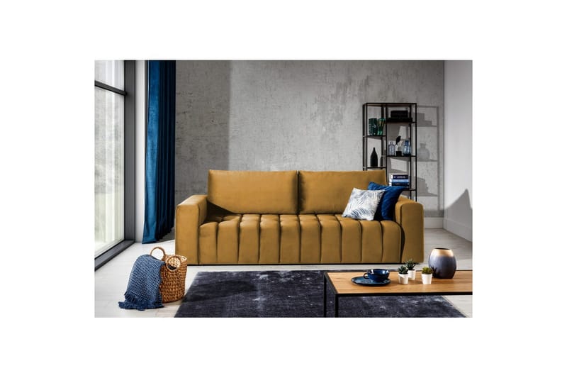 Soffa Eltap Lazaro 247x97x92 cm, Monolit 48, Gul