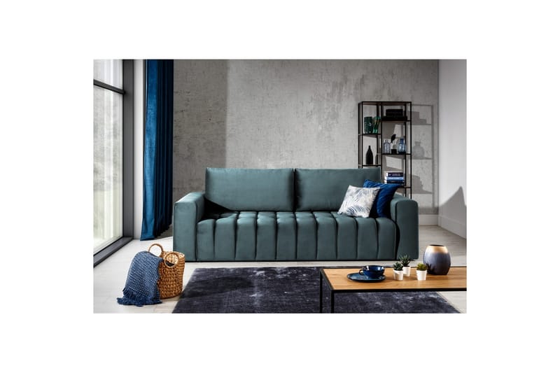 Soffa Eltap Lazaro 247x97x92 cm - Monolit 76, Blå - Möbler - Soffa - Bäddsoffa - 3 sits bäddsoffa