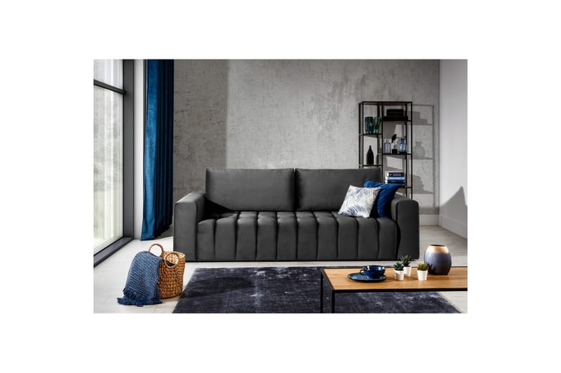 Soffa Eltap Lazaro 247x97x92 cm - Monolith 97, Mörkgrå - Möbler - Soffa - Bäddsoffa - 3 sits bäddsoffa