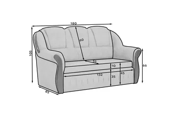 Soffa Eltap Lord 180x85x105 cm - Dora 22, Brun - Möbler - Soffa - Bäddsoffa - 2 sits bäddsoffa