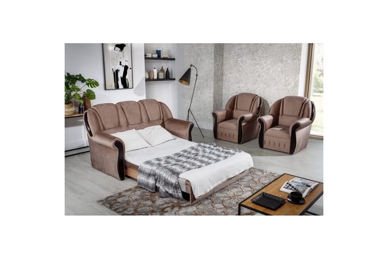 Soffa Eltap Lord 180x85x105 cm - Monolith 09, Mörk Beige - Möbler - Soffa - Bäddsoffa - 2 sits bäddsoffa