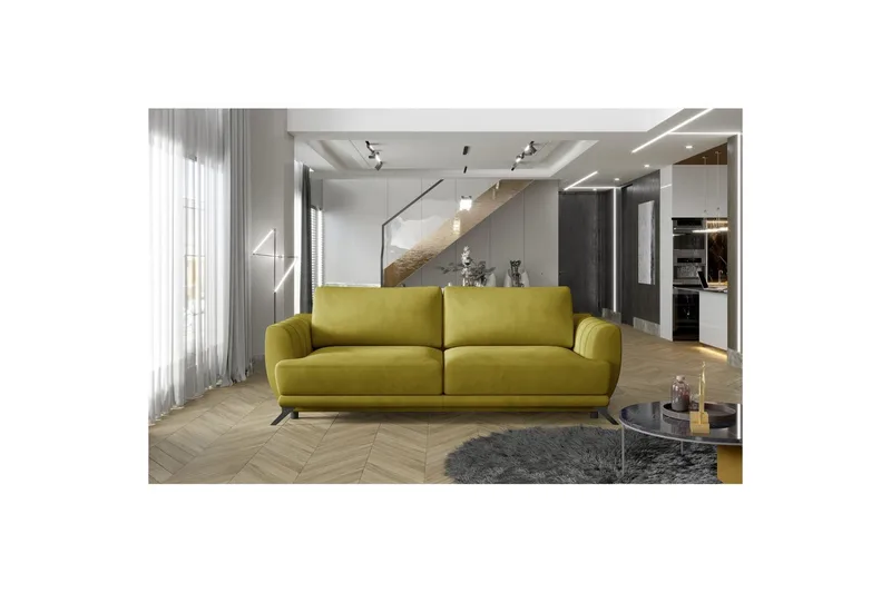 Soffa Eltap Megis 242x95x90 cm - Monolith 48, Gul - Möbler - Soffa - Bäddsoffa - 3 sits bäddsoffa