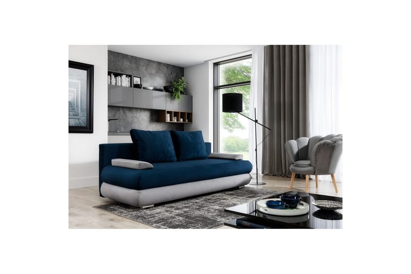 Soffa Eltap Milo 213x95x90 cm, Monolith 77, Monolith 84, Blå, Ljusgrå