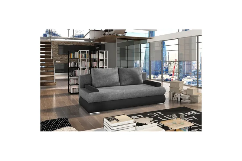 Soffa Eltap Milo 213x95x90 cm, Sawana 05, Soft 11, Grå, Svart