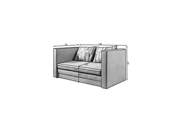 Soffa Eltap Neva 132x70x62 cm - Alova 36, Lima 75, Grå, Mönstrad - Möbler - Soffa - Bäddsoffa - 2 sits bäddsoffa