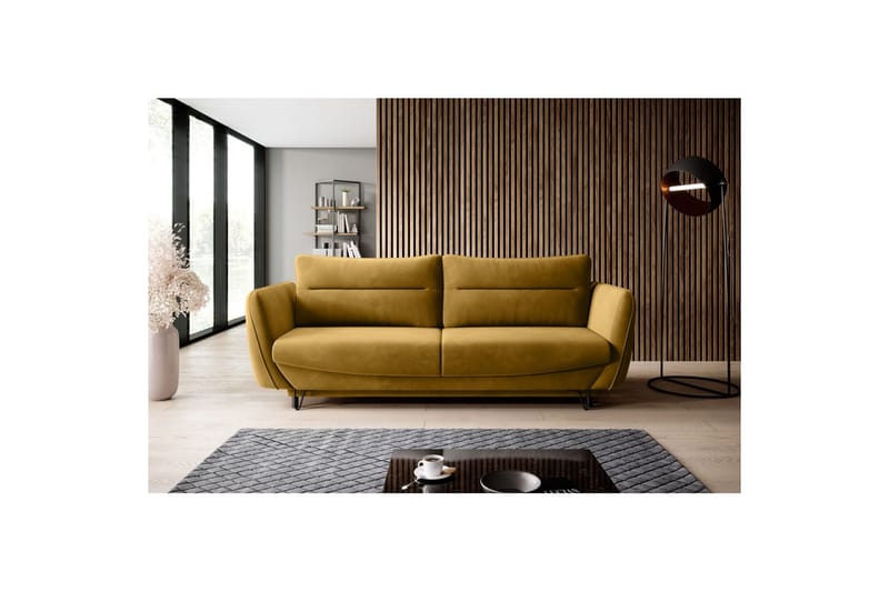 Soffa Eltap Silva 236x95x90 cm - Loco 45, Gul - Möbler - Soffa - Bäddsoffa - 3 sits bäddsoffa