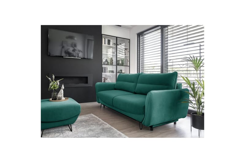 Soffa Eltap Silva 236x95x90 cm - Velvetmat 38, Grön - Möbler - Soffa - Bäddsoffa - 3 sits bäddsoffa