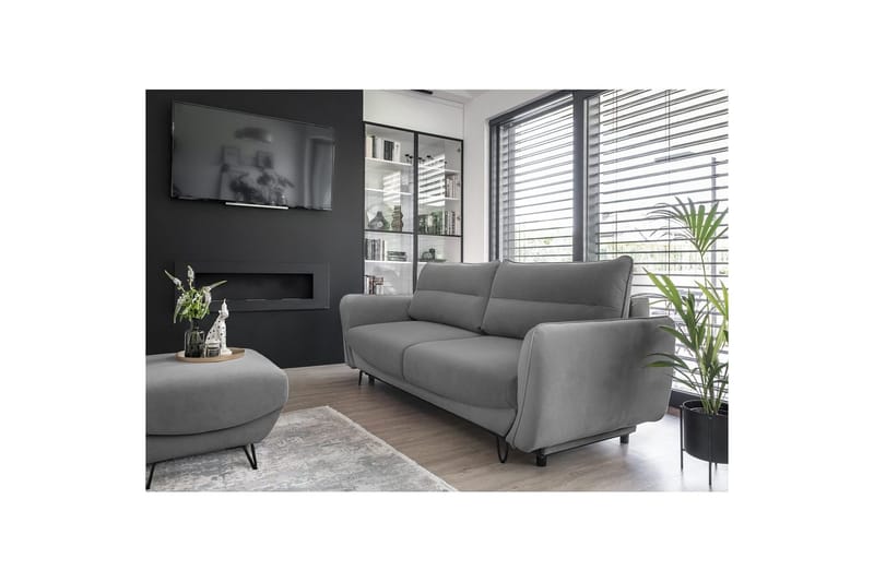Soffa Eltap Silva 236x95x90 cm - Velvetmat 4, Grå - Möbler - Soffa - Bäddsoffa - 3 sits bäddsoffa