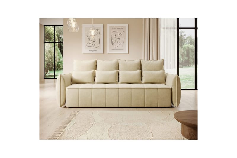 Soffa Eltap Weltton 242x106x94 cm - Monolith 04, Beige - Möbler - Soffa - Bäddsoffa - 3 sits bäddsoffa