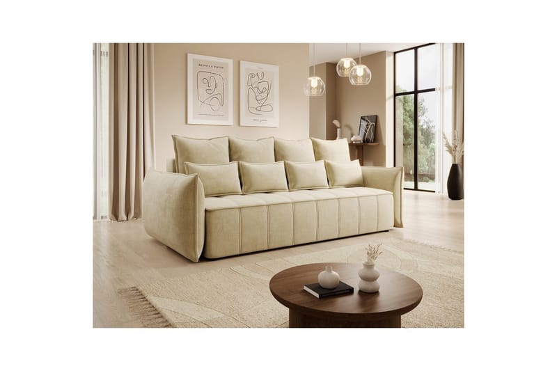 Soffa Eltap Weltton 242x106x94 cm - Monolith 04, Beige - Möbler - Soffa - Bäddsoffa - 3 sits bäddsoffa