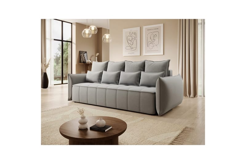Soffa Eltap Weltton 242x106x94 cm - Sola 04, Grå - Möbler - Soffa - Bäddsoffa - 3 sits bäddsoffa