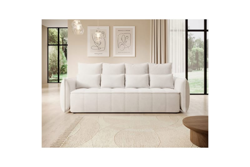 Soffa Eltap Weltton 242x106x94 cm - Paolli 01, Vit - Möbler - Soffa - Bäddsoffa - 3 sits bäddsoffa