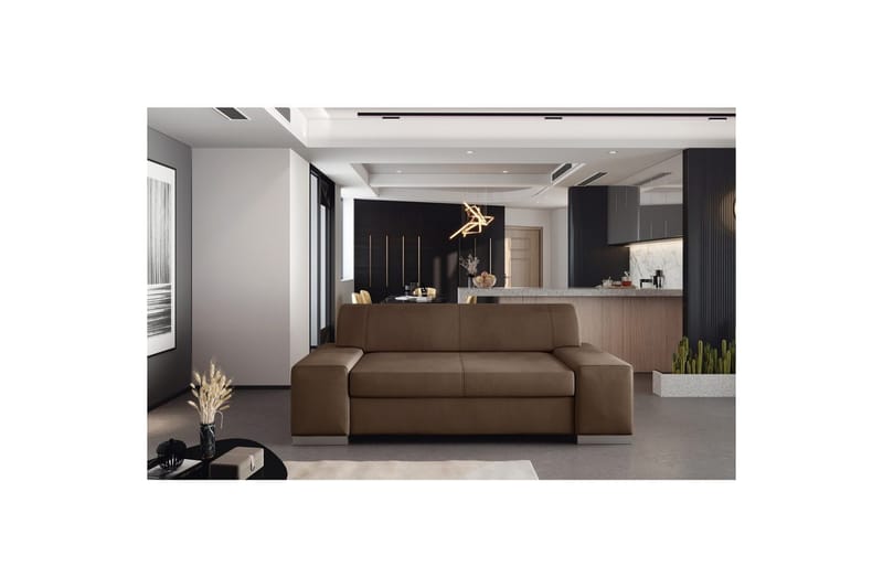 Soffa Eltap Porto - Monolith 09, Soft 66, Mörkbeige, Mörkbrun, 2190x62x73 cm - Möbler - Soffa - Bäddsoffa - 2 sits bäddsoffa