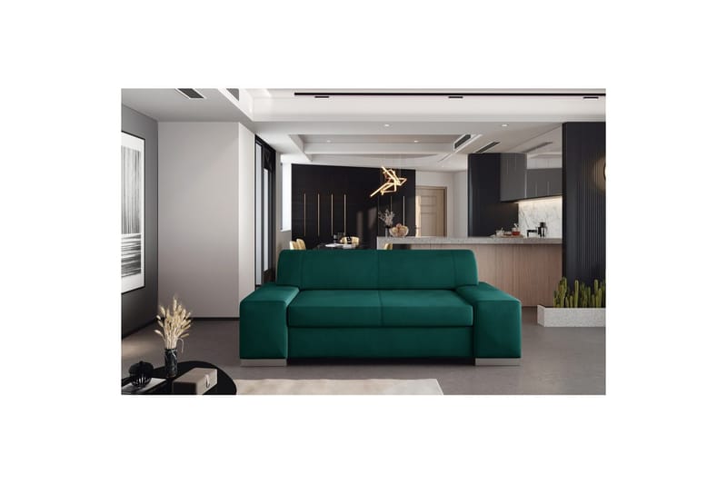 Soffa Eltap Porto - Mat Velvet 75, Grön, 2190x62x73 cm - Möbler - Soffa - Bäddsoffa - 2 sits bäddsoffa