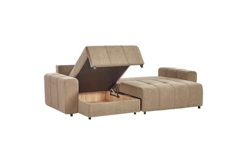 Soffa i höger hörn Högervänd Innvik - Brun, 213x156 cm - Möbler - Soffa - Bäddsoffa - Bäddsoffa längsbäddad