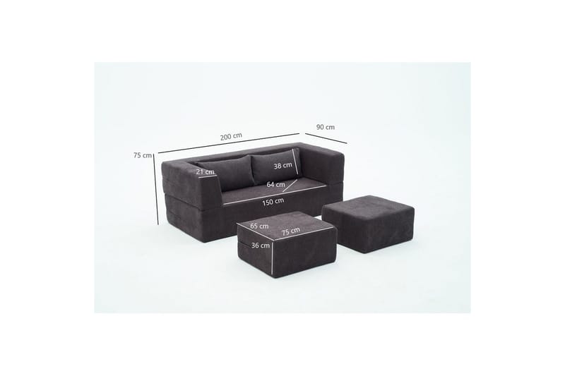 Solin Bäddsoffa 2-sits - Mörkgrå - Möbler - Soffa - Bäddsoffa - 2 sits bäddsoffa