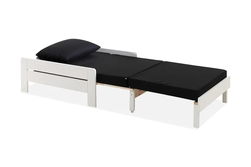 Sovaren 1-sits Utdragbar Framåtbäddad Bäddsoffa 90x200 cm i Tyg, Svart