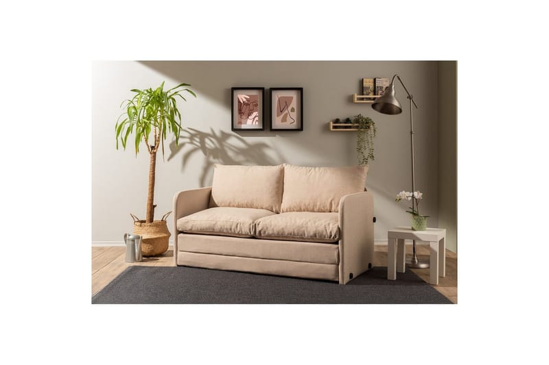 Sufian Bäddsoffa 2-sits - Beige - Möbler - Soffa - Bäddsoffa - 2 sits bäddsoffa